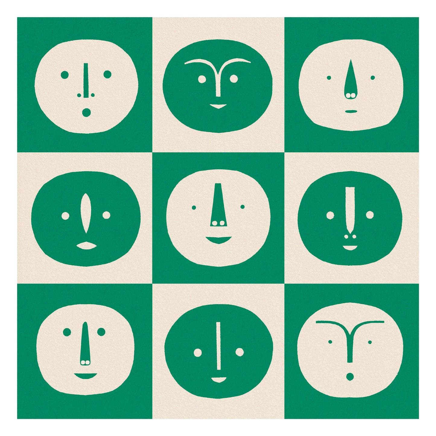Faces Square Print