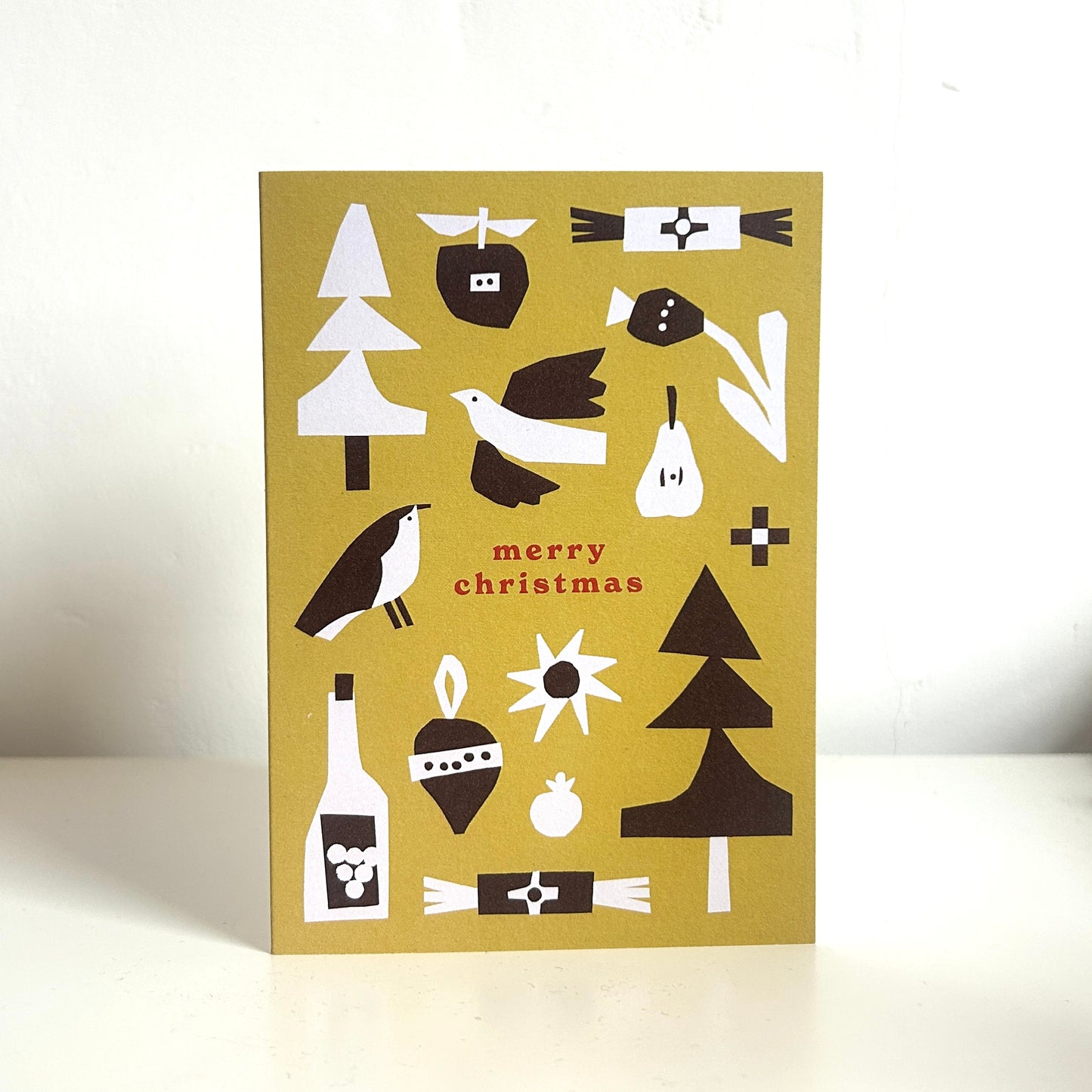 Merry Christmas Yellow Greetings Card
