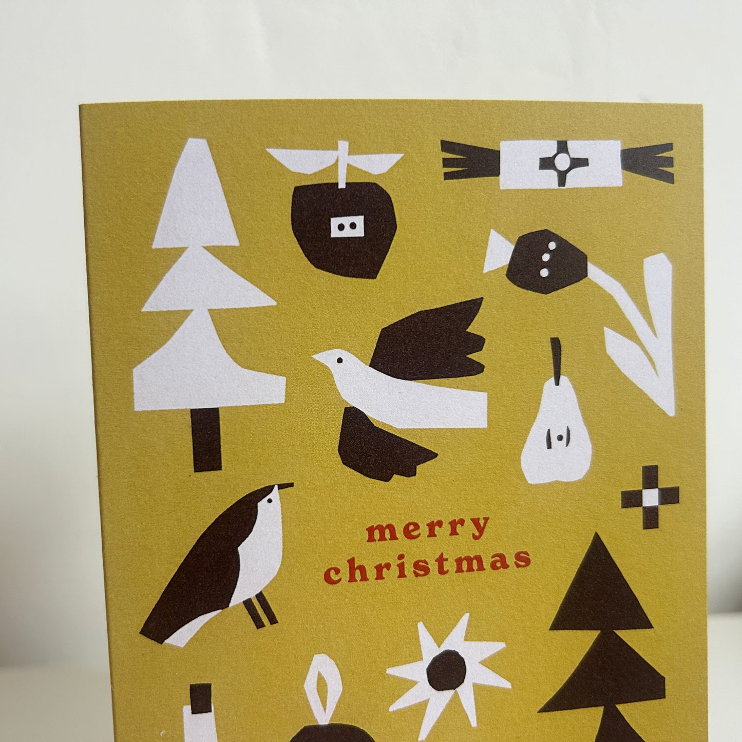 Merry Christmas Yellow Greetings Card