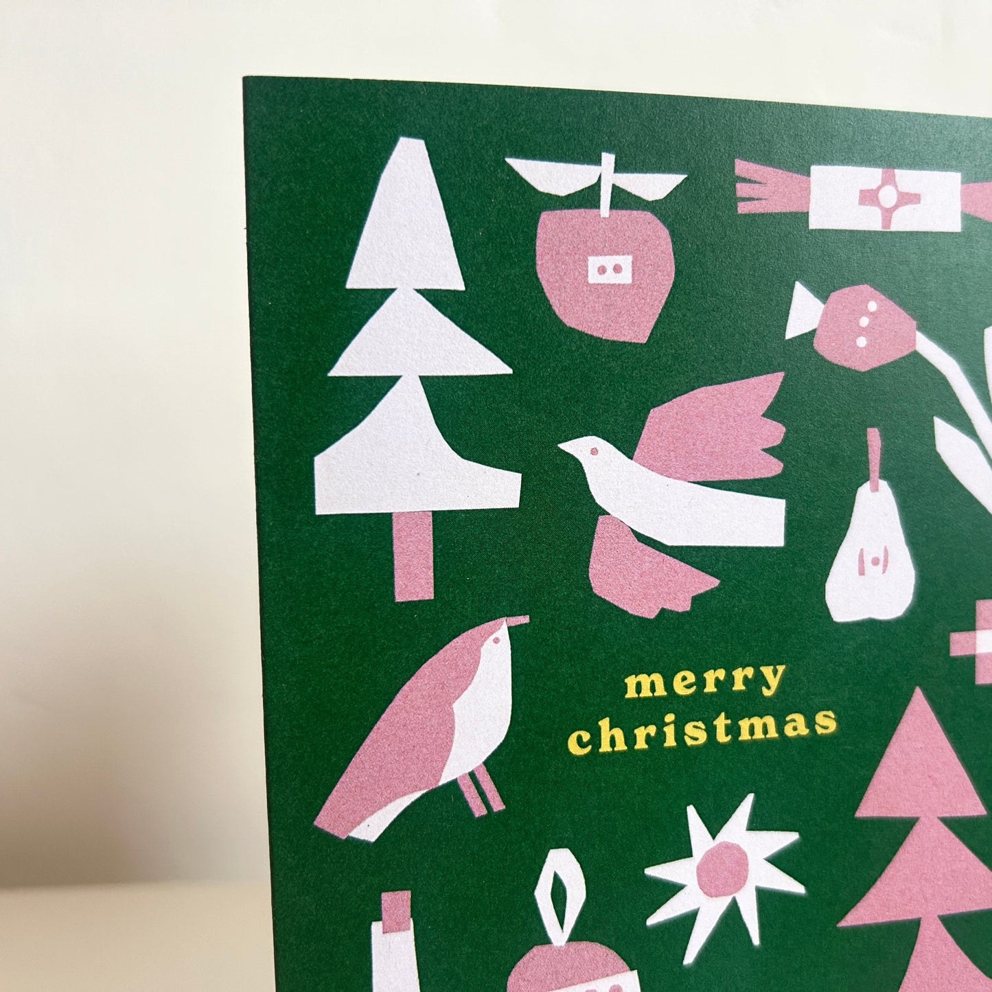 Merry Christmas Green Greetings Card