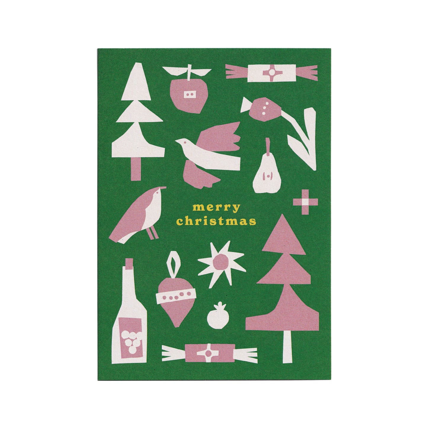 Merry Christmas Green Greetings Card