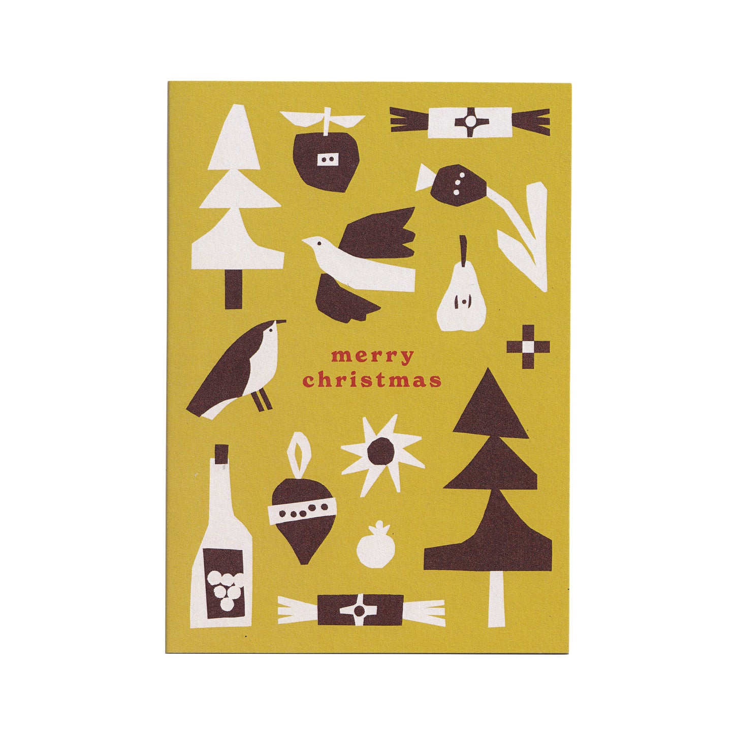 Merry Christmas Yellow Greetings Card