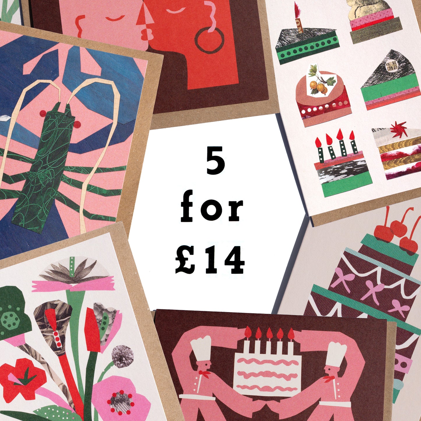 5 cards for £14