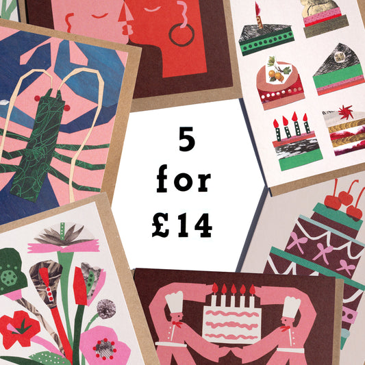 5 cards for £14