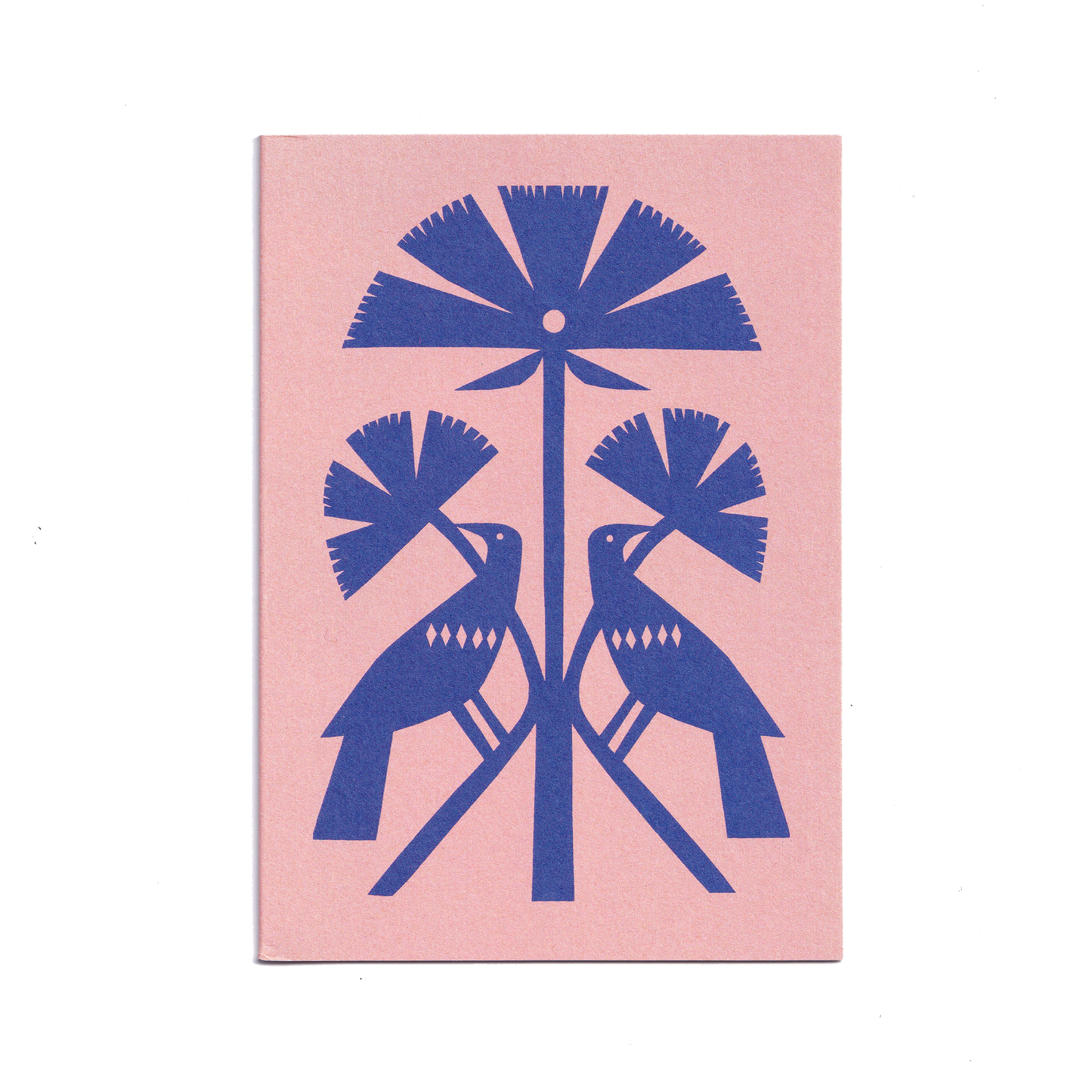 Blue Papercut Bird Greetings Card