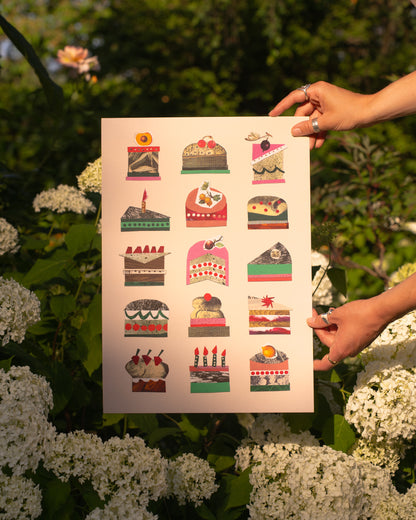 Cake Assortment A3 Print