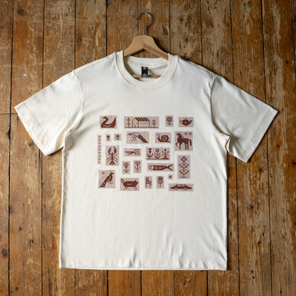 Brown Pixel Illustration Screenprinted Tshirt