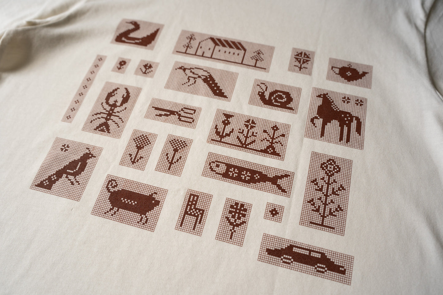 Pixel Illustration Screenprinted Tshirt