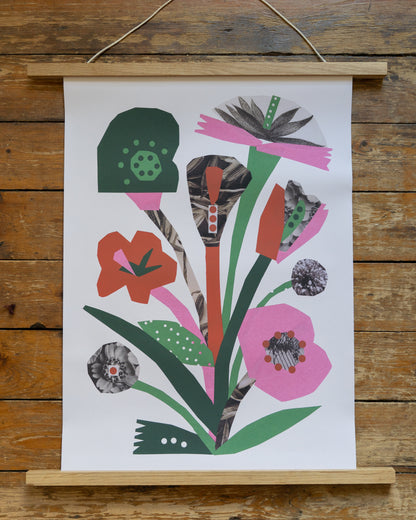 Flower Collage A2 Poster