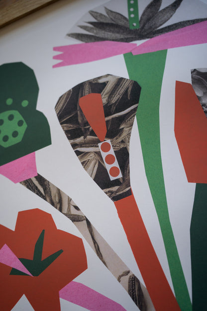 Flower Collage A2 Poster