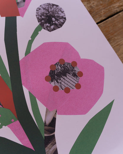 Flower Collage A2 Poster
