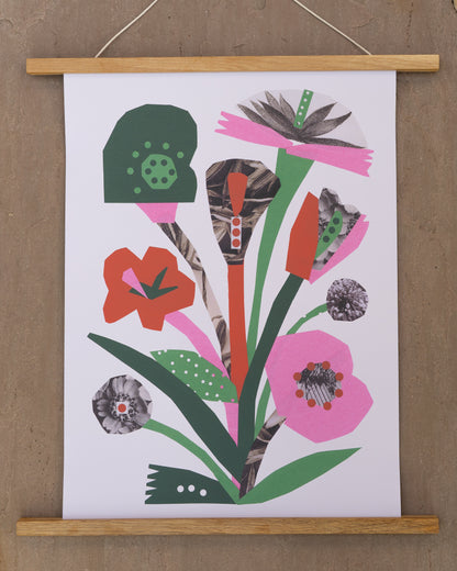 Flower Collage A2 Poster