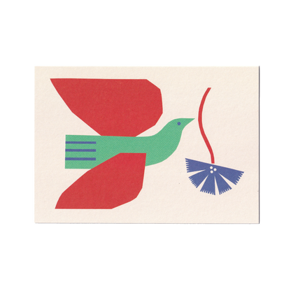 Flower Bird Greetings Card