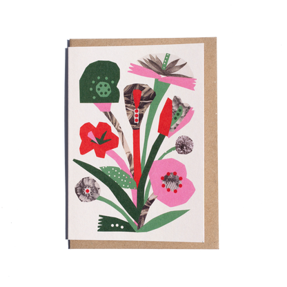Flower Collage Greetings Card