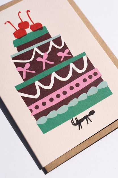 Ant Birthday Cake Greetings Card