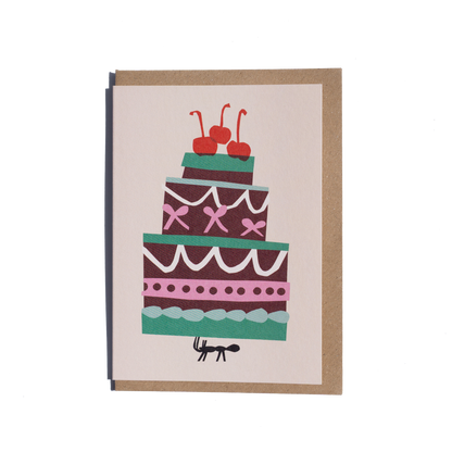 Ant Birthday Cake Greetings Card