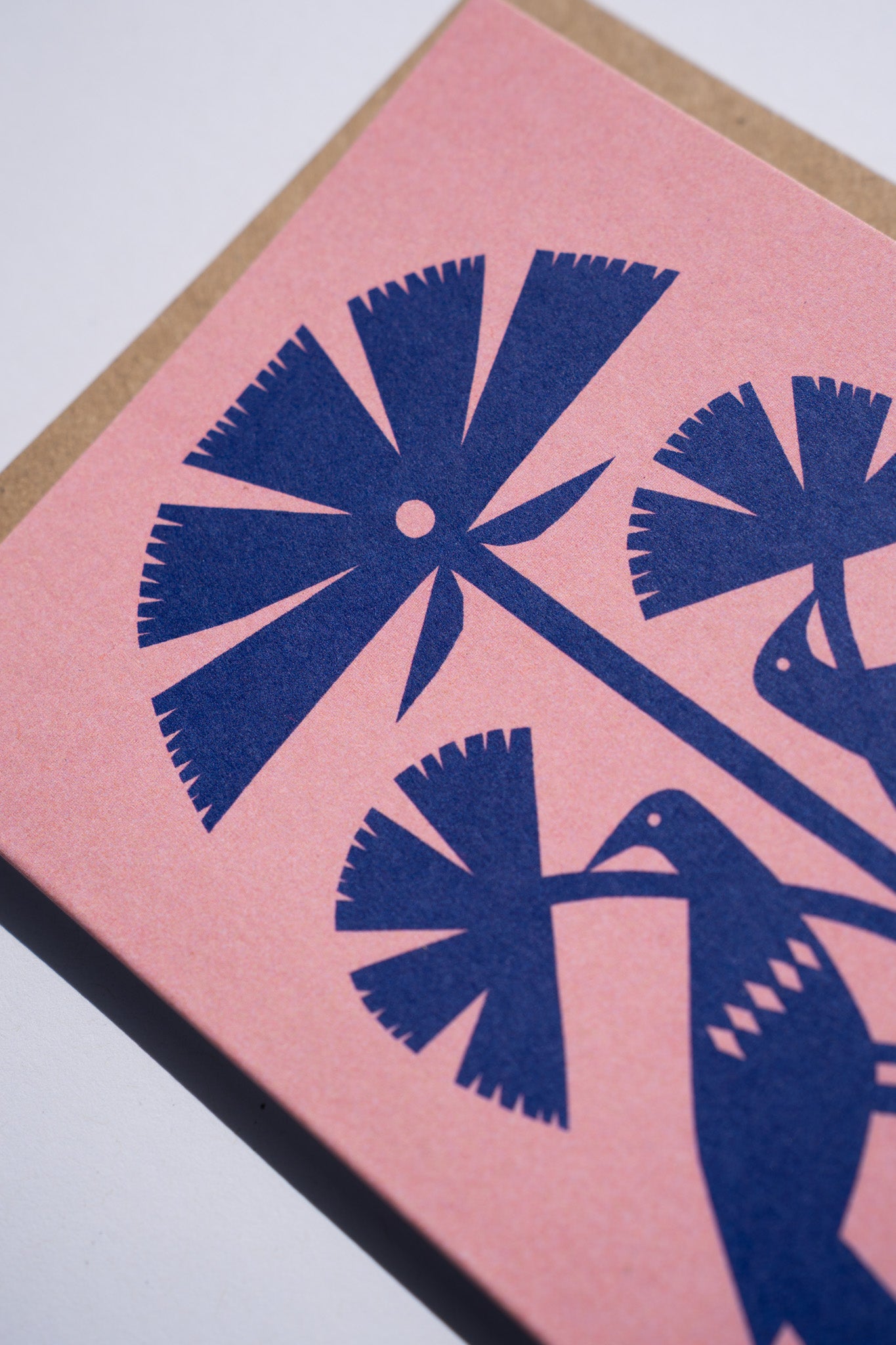 Blue Papercut Bird Greetings Card