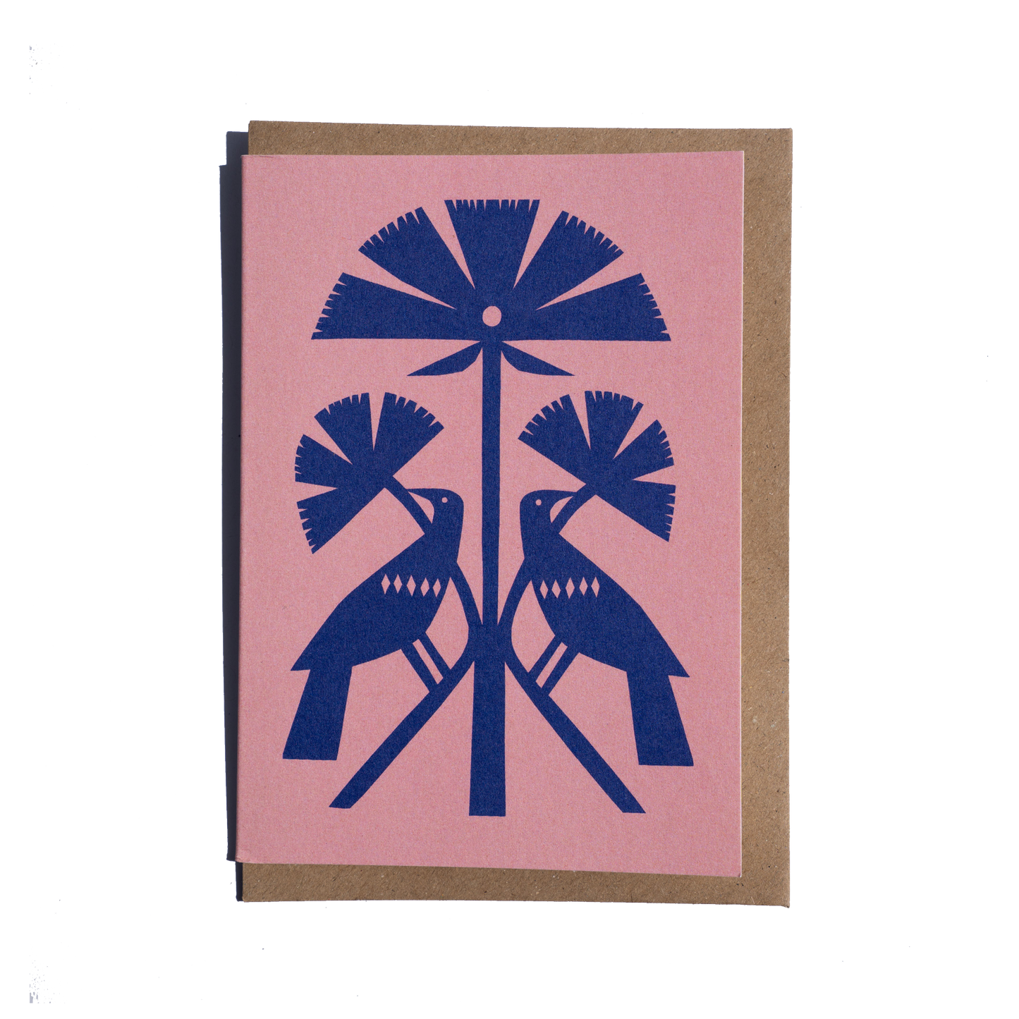 Blue Papercut Bird Greetings Card
