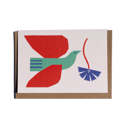 Flower Bird Greetings Card
