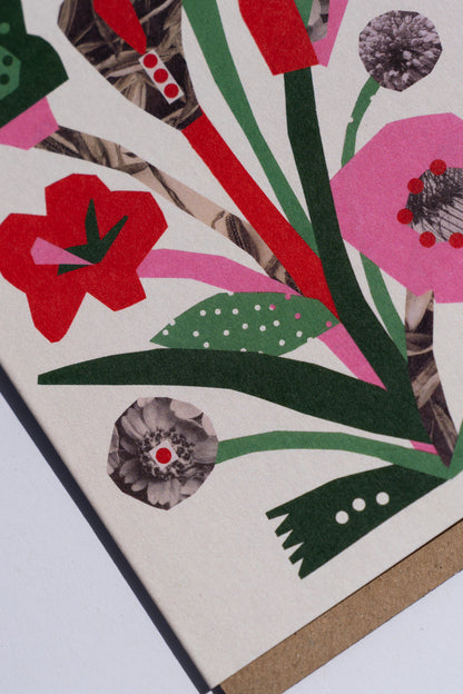 Flower Collage Greetings Card