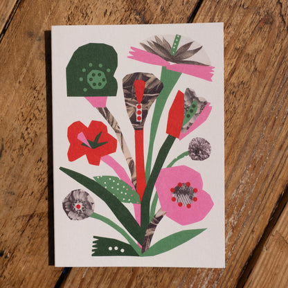 Flower Collage Greetings Card
