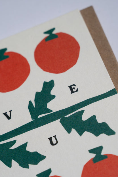 Love You Tomatoes Greetings Card