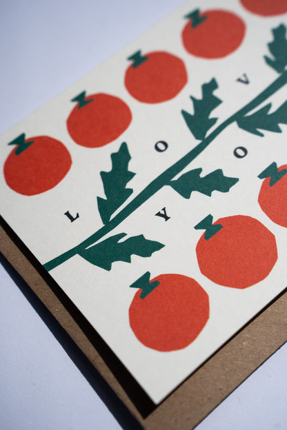 Love You Tomatoes Greetings Card